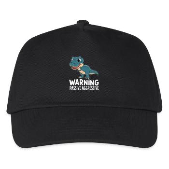 Vorsicht Passiv Aggressiv Dino Humor - Kinder Basecap - Schwarz - Vorne