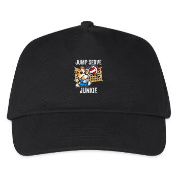 Jump Serve Junkie Funny Corgi Volleyball Cool Dog - Kids’ Baseball Cap - black - Front
