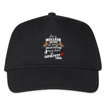 Citation Humoristique Frère Super Petit - Casquette de baseball Enfant - noir - Devant