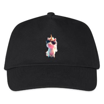 Einhorn Reiterin Ponyhof Pferde Reiten Einhörner - Kinder Basecap - Schwarz - Vorne