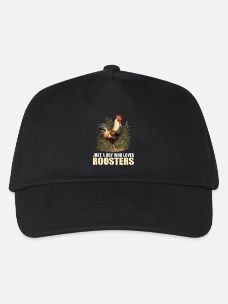 Rooster Hähne Hahn - Kinder Basecap - Schwarz