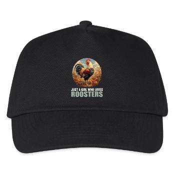 Rooster Hähne Hahn - Kinder Basecap - Schwarz - Vorne