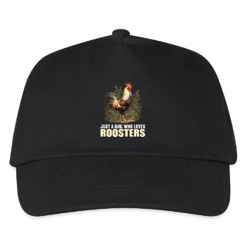 Rooster Hähne Hahn - Kinder Basecap - Schwarz - Vorne