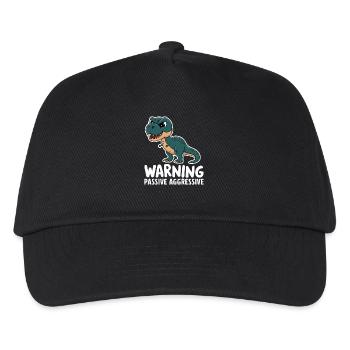 Warning Passive Aggressive Dino Humor - Kids’ Baseball Cap - black - Front