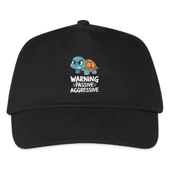 Warnung Passive Aggressive Schildkröte Grafik - Kinder Basecap - Schwarz - Vorne