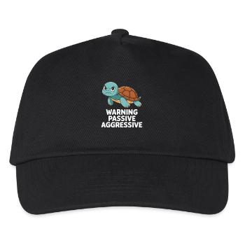 Warning, Passive, Aggressive, Turtle, Humor - Kids’ Baseball Cap - black - Front