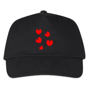HERZ. NOEL. WEIHNACHTEN. HERZ. HERZ. VATERTAG - Kinder Basecap - Schwarz - Vorne