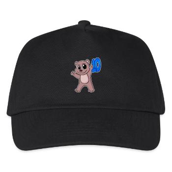 Motif Ours 10ème Anniversaire - Dix - 10 ans - Casquette de baseball Enfant - noir - Devant