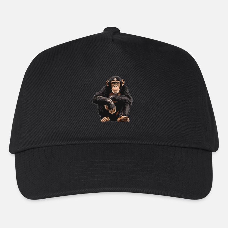 Chimpanzee Schimpansen Schimpanse - Kinder Basecap - Schwarz