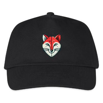 Geometric Split Fox Illustration - Kids’ Baseball Cap - black - Front