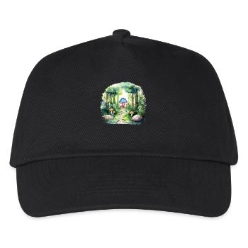 Enchanted mushroom house in a magical forest - Kids’ Baseball Cap - black - Front