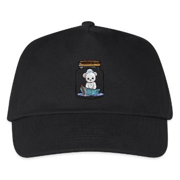 Teddybär Teddy Boot Boote maritim Kinder - Kinder Basecap - Schwarz - Vorne