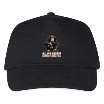 Chimpanzee Schimpansen Schimpanse - Kinder Basecap - Schwarz - Vorne