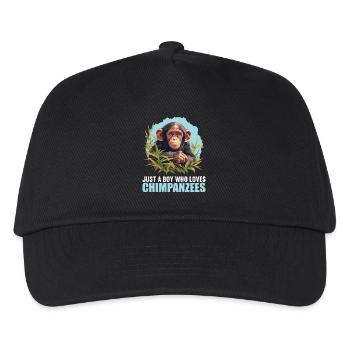 Chimpanzee Schimpansen Schimpanse - Kinder Basecap - Schwarz - Vorne