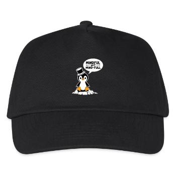 Pingouin conscient avec un chapeau haut de forme sur un bloc de glace - Casquette de baseball Enfant - noir - Devant