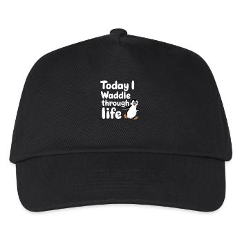 Today I'm waddling through life Penguin - Kids’ Baseball Cap - black - Front
