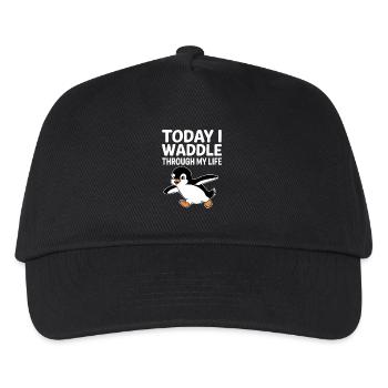 Today I'm waddling through my life with Penguin - Kids’ Baseball Cap - black - Front