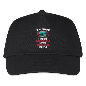 In my defense I was left unsupervised - Kids’ Baseball Cap - black - Front