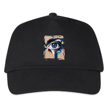 Abstract eye painted with a colorful brush - Kids’ Baseball Cap - black - Front