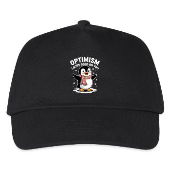 L’optimisme vous fait du bien Pingouin Hiver - Casquette de baseball Enfant - noir - Devant