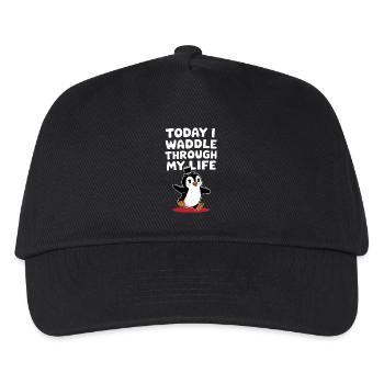 Today I'm waddling through my life Penguin - Kids’ Baseball Cap - black - Front