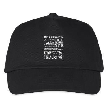 Fishing Teach A Man To Fish - Kids’ Baseball Cap - black - Front