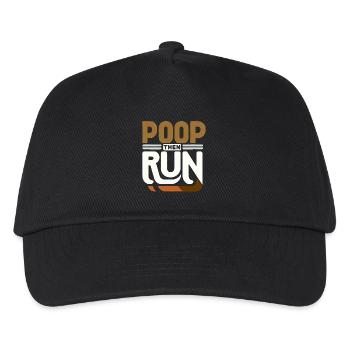 Poop Then Run 6 - Kinder Basecap - Schwarz - Vorne