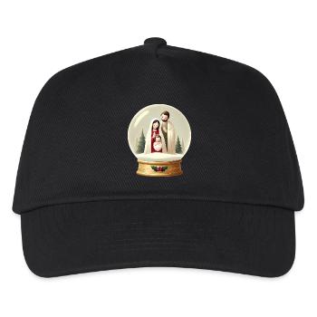 Crèche Boule à neige Scène de Noël - Casquette de baseball Enfant - noir - Devant