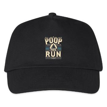 Poop Then Run 7 - Kinder Basecap - Schwarz - Vorne