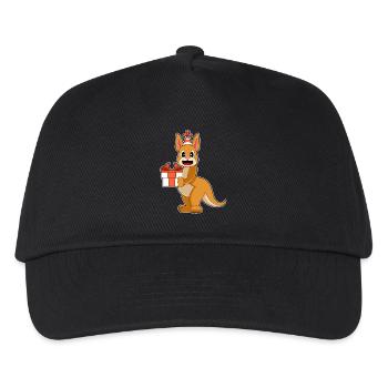 Känguru Geburtstag Paket - Kinder Basecap - Schwarz - Vorne