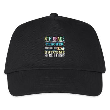 4th Grade Teacher In It For The Outcome - Kids’ Baseball Cap - black - Front