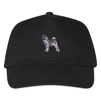 Norwegian Elkhound Geometric - Kids’ Baseball Cap - black - Front