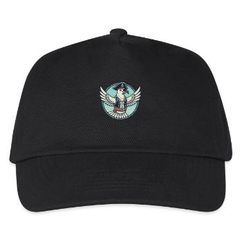 Legendäre Piraten-Taube mit Augenklappe - Kinder Basecap - Schwarz - Vorne