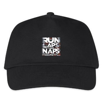 Run Laps Take Naps 6 - Kinder Basecap - Schwarz - Vorne