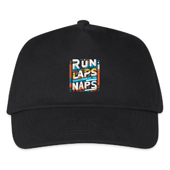 Run Laps Take Naps 7 - Kinder Basecap - Schwarz - Vorne