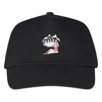 Ski Slope Piglet Sow Winter Sports Skiers Switzerland - Kids’ Baseball Cap - black - Front