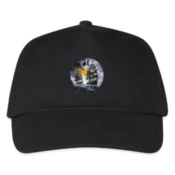 pirate boat, pirates, captain, sailing ship, - Kids’ Baseball Cap - black - Front