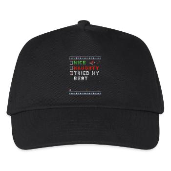 Nice Naughty Ich habe mein Bestes gegeben – Weihnachtsstimmung - Kinder Basecap - Schwarz - Vorne