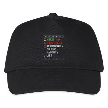 Nice Naughty List? Permanently on the Naughty List - Kids’ Baseball Cap - black - Front