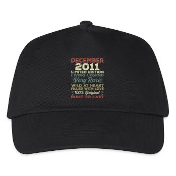Décembre 2011 - Anniversaire Décembre 2011 année - Casquette de baseball Enfant - noir - Devant