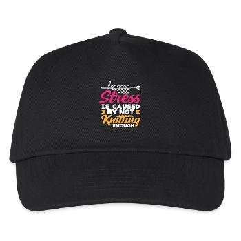 Stress is caused by not knitting enough - Kids’ Baseball Cap - black - Front