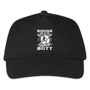 Softball Rough And Tough With A Softball Butt - Kids’ Baseball Cap - black - Front