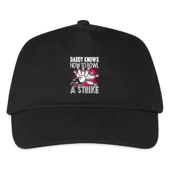 Bowling Daddy Knows Bowl A Strike - Kids’ Baseball Cap - black - Front