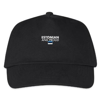Estonian And Proud Estland Estnische Flagge Este - Kinder Basecap - Schwarz - Vorne