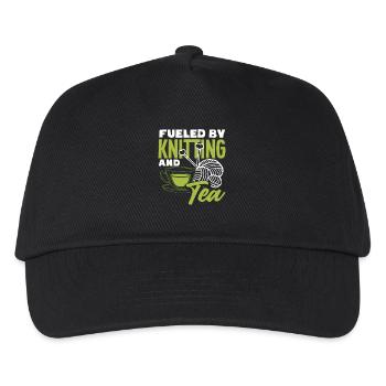 Tensioned by knitting and tea - Kids’ Baseball Cap - black - Front