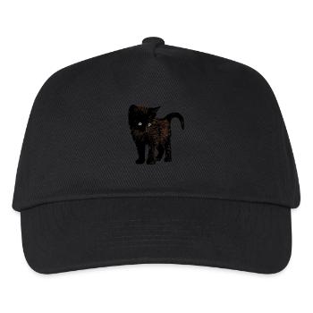 brown cat pet graphic design animal art - Kinder Basecap - Schwarz - Vorne
