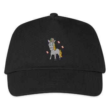 Schamanen Pferd Pony Schamane Frühling - Kinder Basecap - Schwarz - Vorne