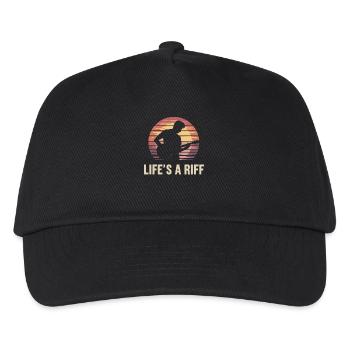 Gitarrenspieler Silhouette Life's A Riff - Kinder Basecap - Schwarz - Vorne