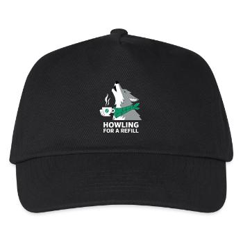 Heulen Nach Einem Nachfüllen Kaffeewolf - Kinder Basecap - Schwarz - Vorne