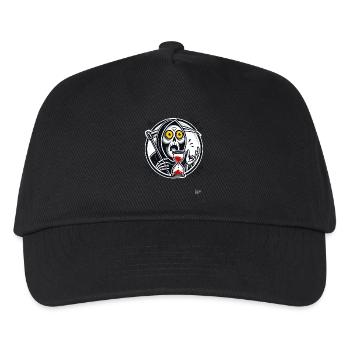Time is running out, Grim Reaper with hourglass - Kids’ Baseball Cap - black - Front